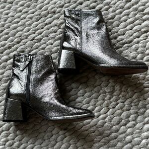 SCHUTZ METALLIC SILVER BOOTS